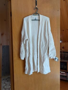 Old Navy Cream Open-Front Knit Cardigan